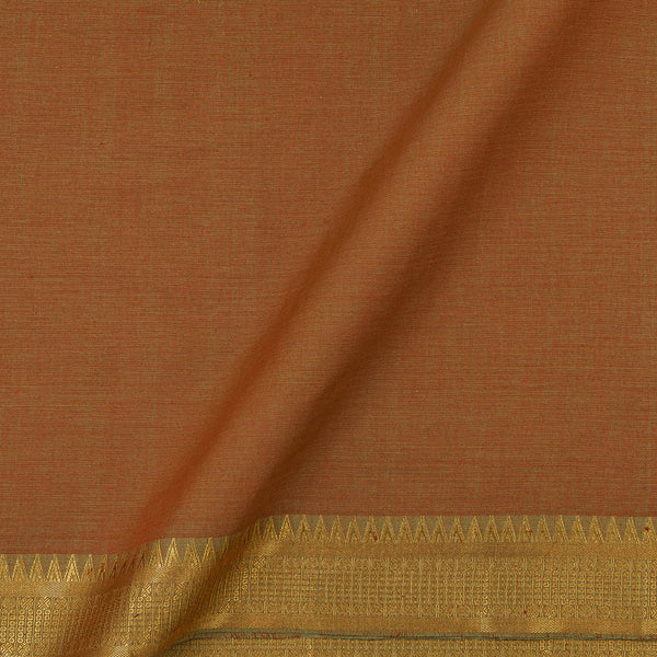 Mangalgiri Cotton Olive X Red Cross Tone Two Side Nizam Zari Border Fabric Online 9707EX4