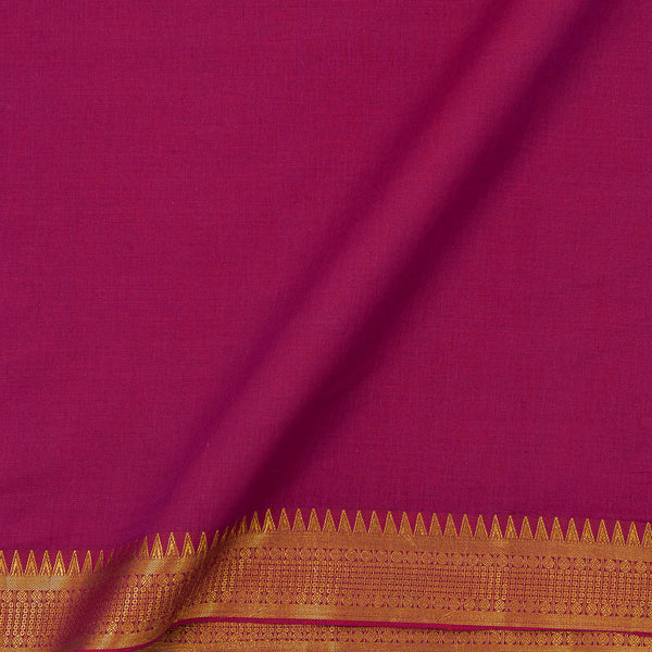 Mangalgiri Cotton Rani Pink X Red Cross Tone Two Side Nizam Zari Border Fabric Online 9707EX9