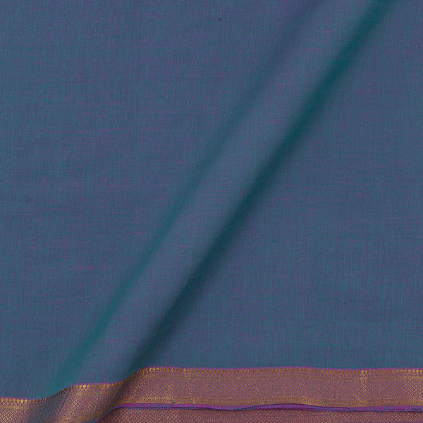 Mangalgiri Cotton Cadet Blue X Pink Cross Tone Two Side Nizam Border Fabric Online 9707N2
