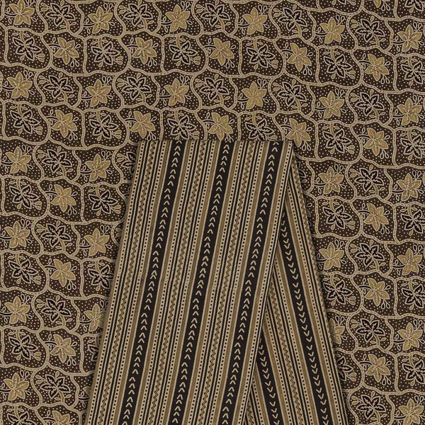 Co-Ord Set Of Ajrakh Cotton Natural Dye Block Printed Fabric & Ajrakh Cotton Natural Dye Block Printed Fabric [2.50 Mtr Each]