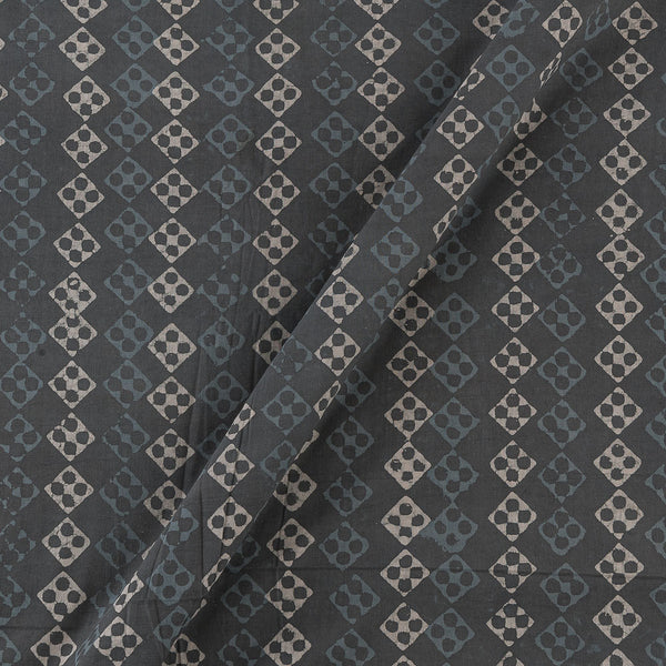 Dabu Cotton Grey Colour Geometric Hand Block Print Fabric Online 9727Y4