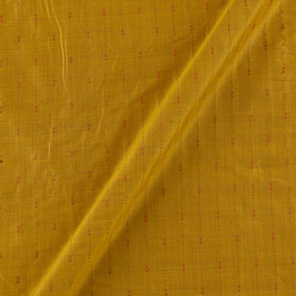 Buy Artificial Satin Dupion Silk Golden Yellow Colour Jacquard Butti With Kantha Stripes Fabric Online 9738M2