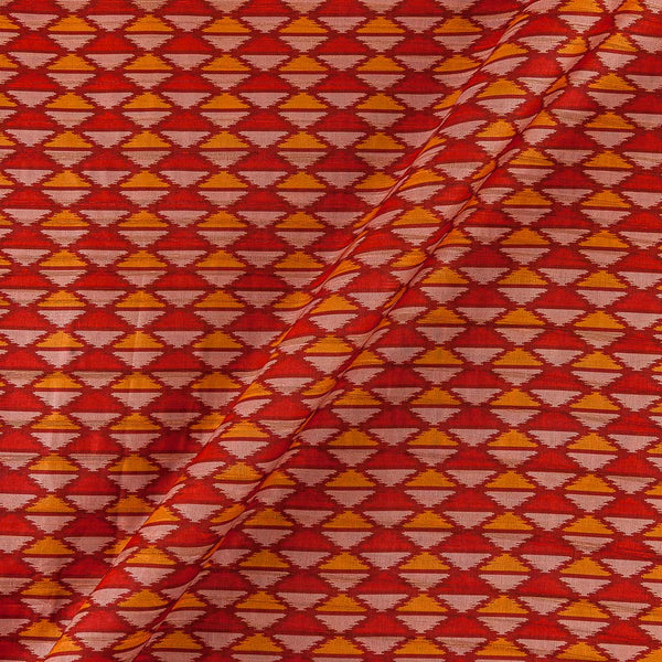 Buy Silk Ikat Design Coral Colour Tussar Fabric Online 9753W