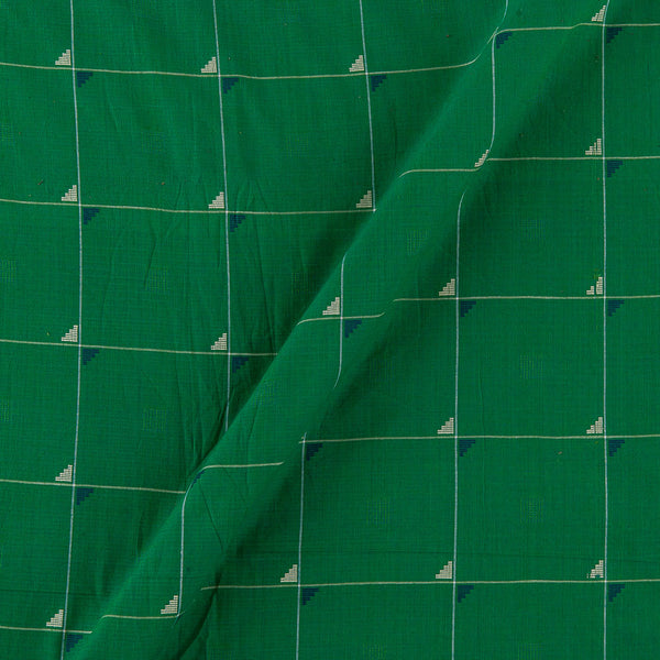 Cotton Jacquard Butta with Checks Green X Blue Cross Tone Fabric Online 9755JW4