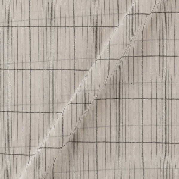 Cotton Jacquard Off White Colour Kantha Checks Fabric Online 9755JX