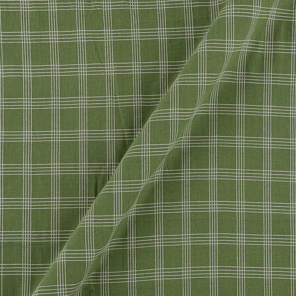 Buy Cotton Jacquard Lime Green Colour Kantha Checks Fabric Online 9755KC2