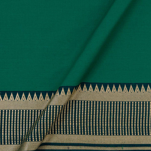 South Cotton Sea Green Colour Jacquard Daman Border Fabric Online 9767DH1