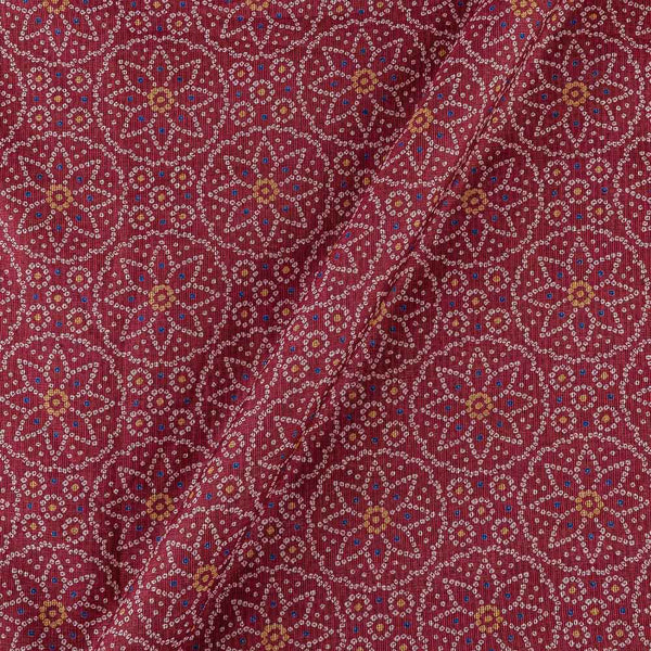 Kota Checks Type Maroon Colour Bandhani Print Fabric online 9817AE1
