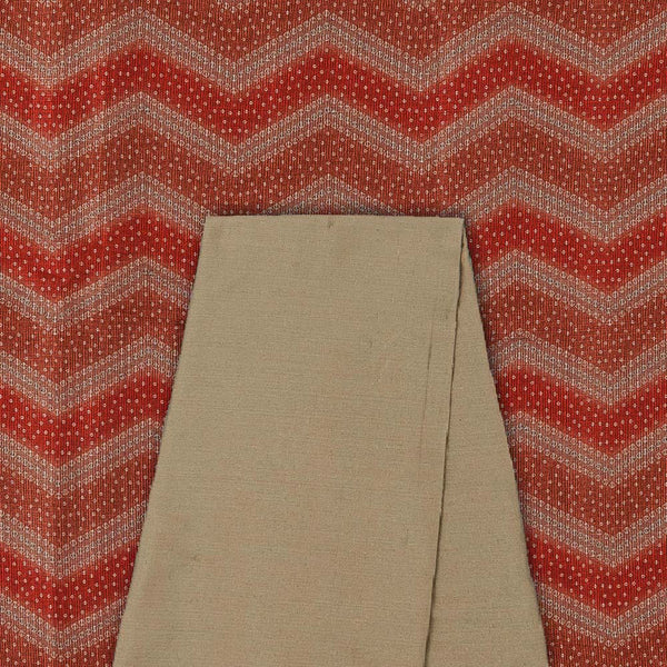 Two Pc Set Of Kota Checks Type Printed Fabric & Spun Cotton (Banarasi PS Cotton Silk) Plain Fabric [2.50 Mtr Each]
