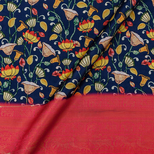 Jaal Print with Jacquard Daman Border Violet Colour Art Silk Fabric Online 9821AU1