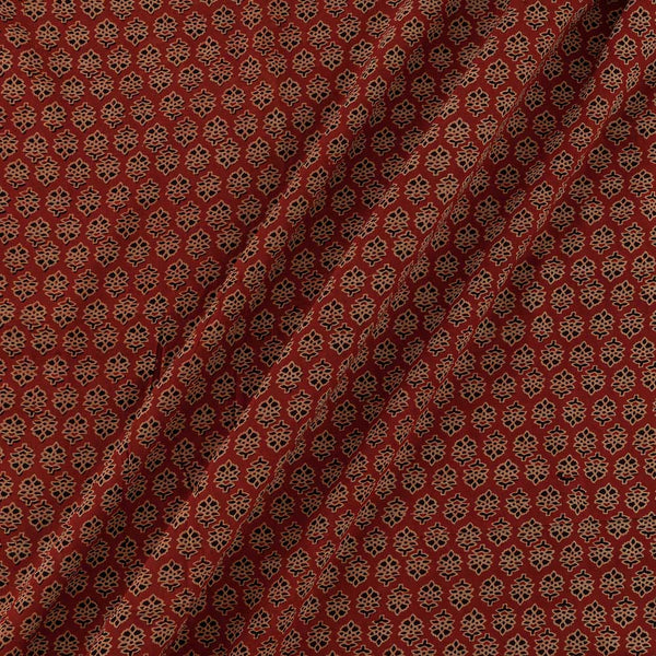 Modal By Modal Brick Red Colour Floral Hand Block Print Fabric Online 9840CU1