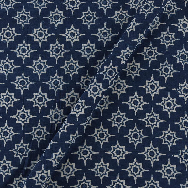 Natural Indigo Dye Geometric Block Print on Cotton Fabric Online 9933HX