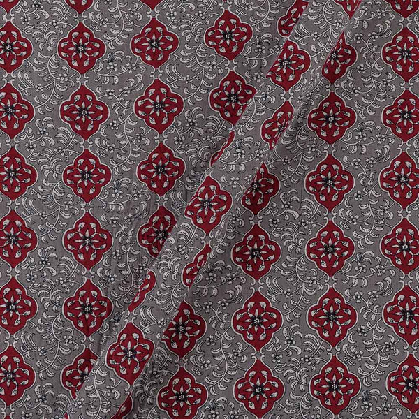 Cotton Grey Colour Mughal Butta Print Fabric Online 9934HM