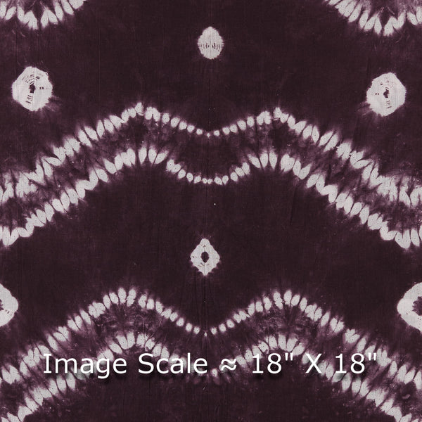 Cotton Shibori Dark Maroon Colour Geometric Pattern Fabric Online 9935O6
