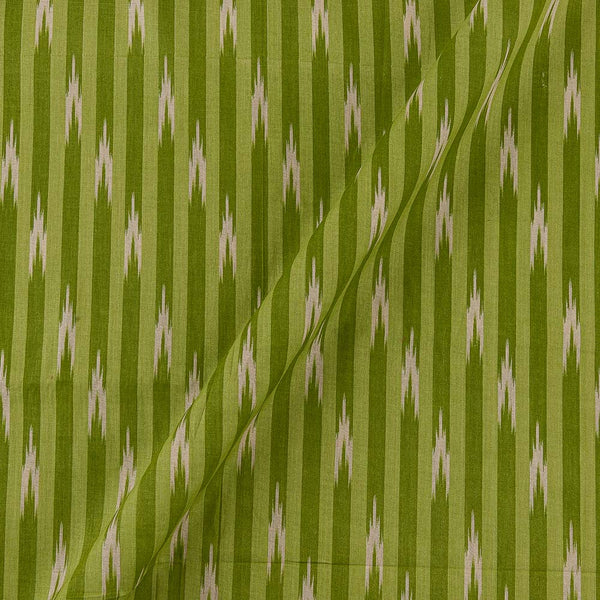 Soft Cotton Green Colour Ikat Pattern Print Fabric Online 9944AF2
