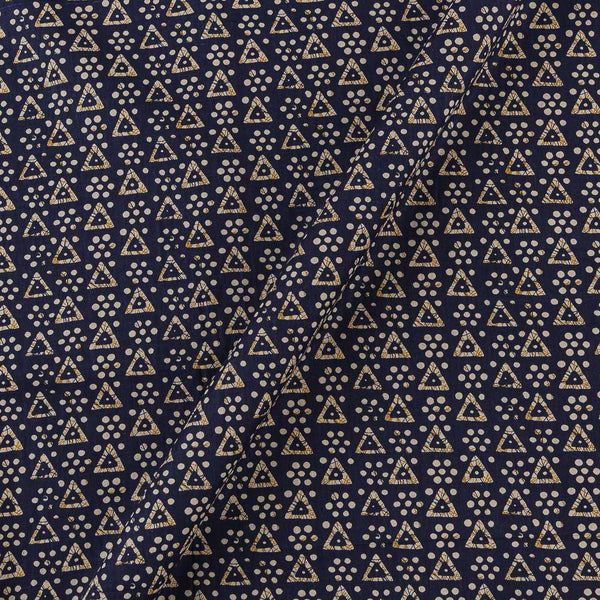 Soft Cotton Midnight Blue Colour Geometric Print Fabric Online 9944AH8