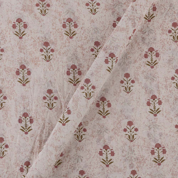 Cotton Off White Colour Floral Print Fabric Online 9958FR4