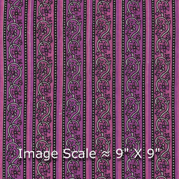 Soft Cotton Pink Purple Colour All Over Border Design in Stripped Pattern Print Fabric Online 9978EH1