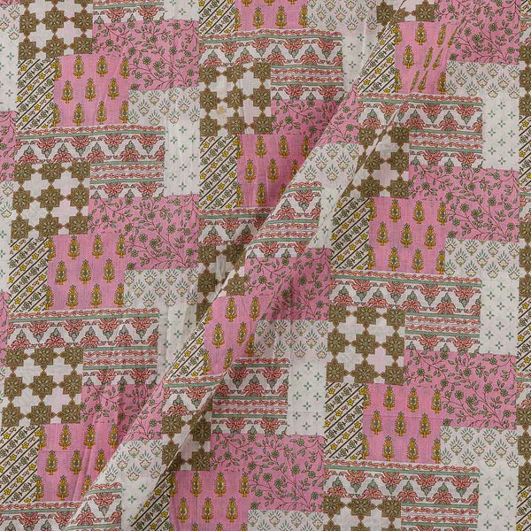 Soft Cotton Pink Colour Patchwork Inspired Print Fabric Online 9978EU3