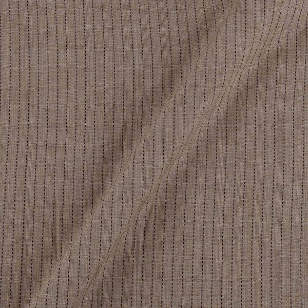Cotton Two Ply Beige Colour Kantha Jacquard Stripes 43 Inches Width Washed Fabric