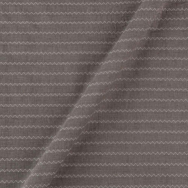 Cotton Jacquard Stripes Cedar X White Cross Tone Washed Fabric Online 9984DJ6