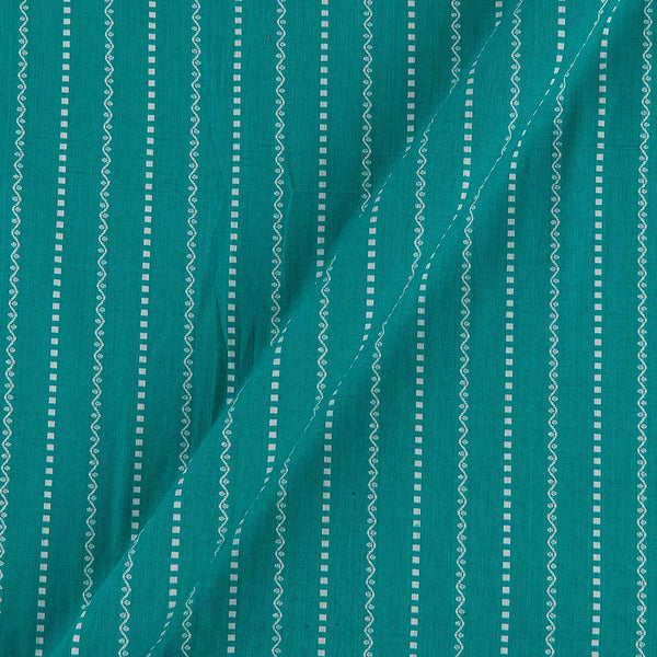 Buy Cotton All Over Jacquard Border Aqua Marine Colour Fabric Online 9984EJ7