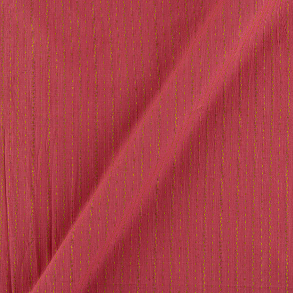 Buy Cotton Kantha Jacquard Stripes Sugar Coral Colour Fabric Online 9984EN2