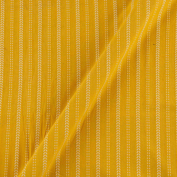Buy Cotton All Over Jacquard Border Turmeric Yellow Colour Fabric Online 9984EO3