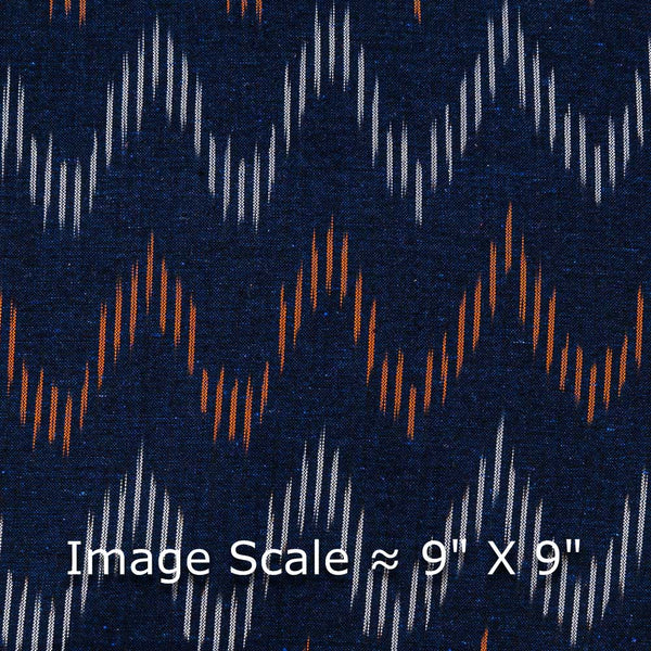 Cotton Ikat Midnight Blue Colour Washed Fabric Online D9150L14