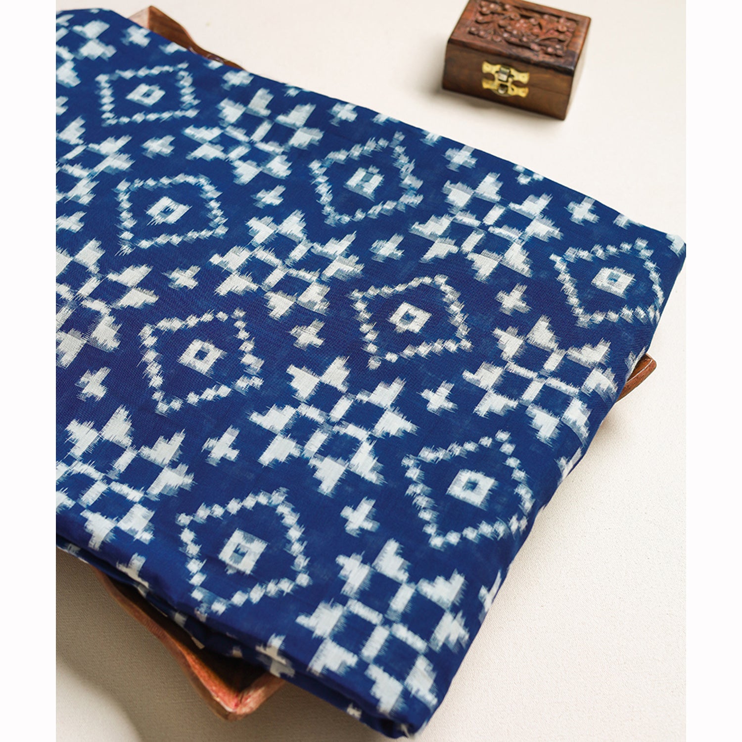 Pure Handloom Cotton Ikat Fabric