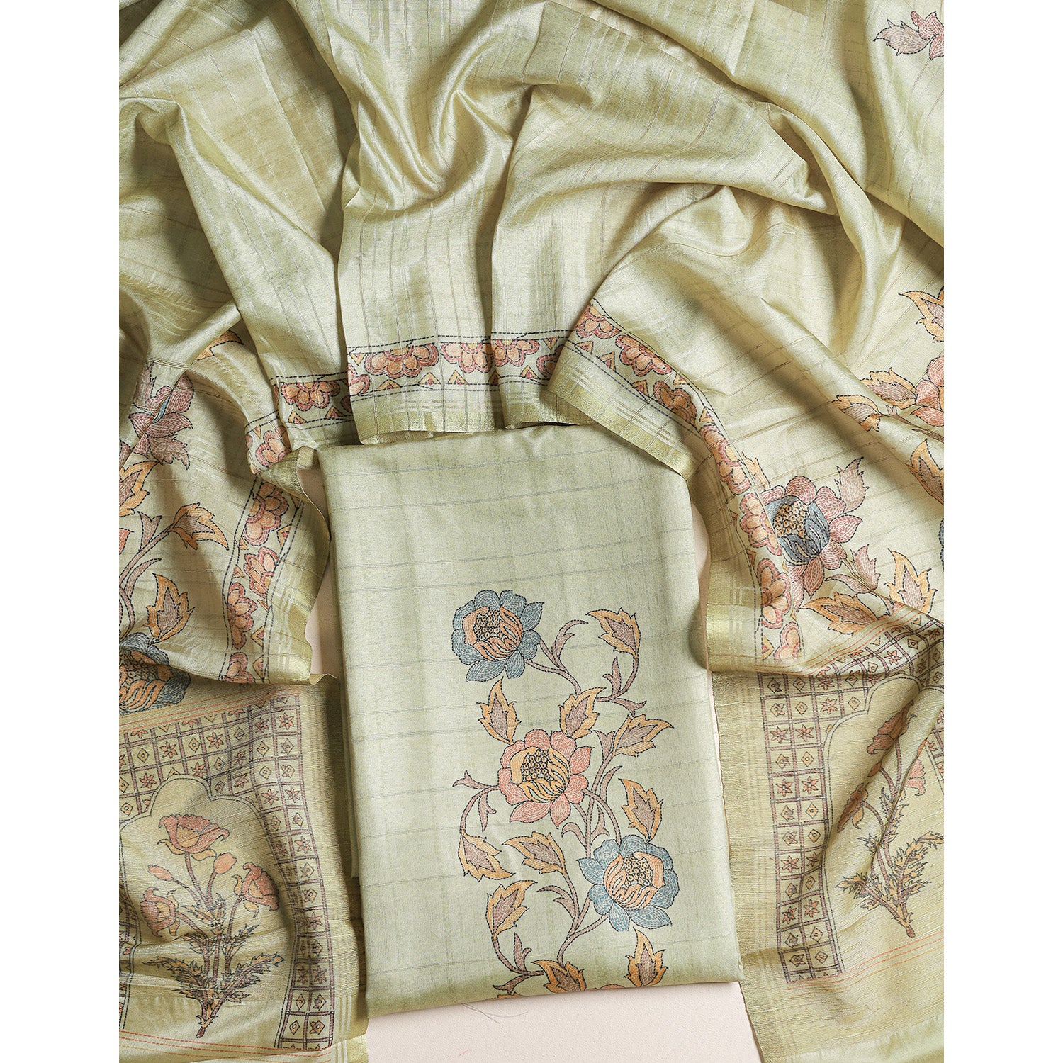 SEMI TUSSAR 2 PIECE SUIT SET