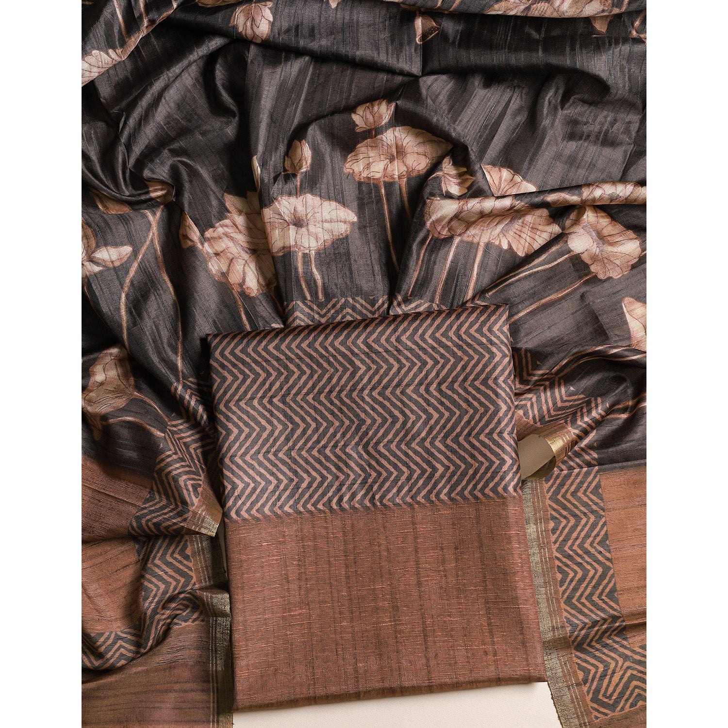 SEMI TUSSAR 2 PIECE SUIT SET