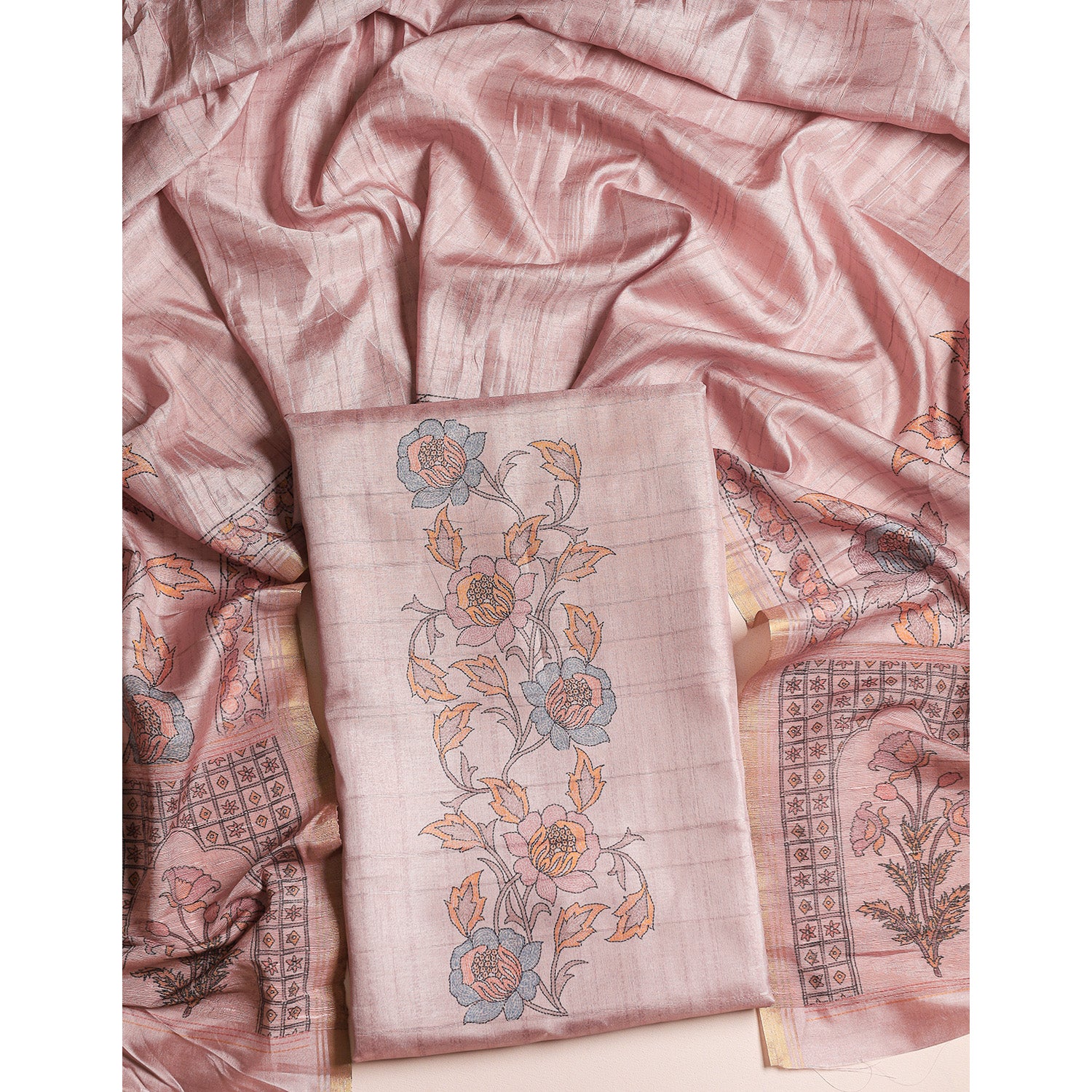 SEMI TUSSAR 2 PIECE SUIT SET