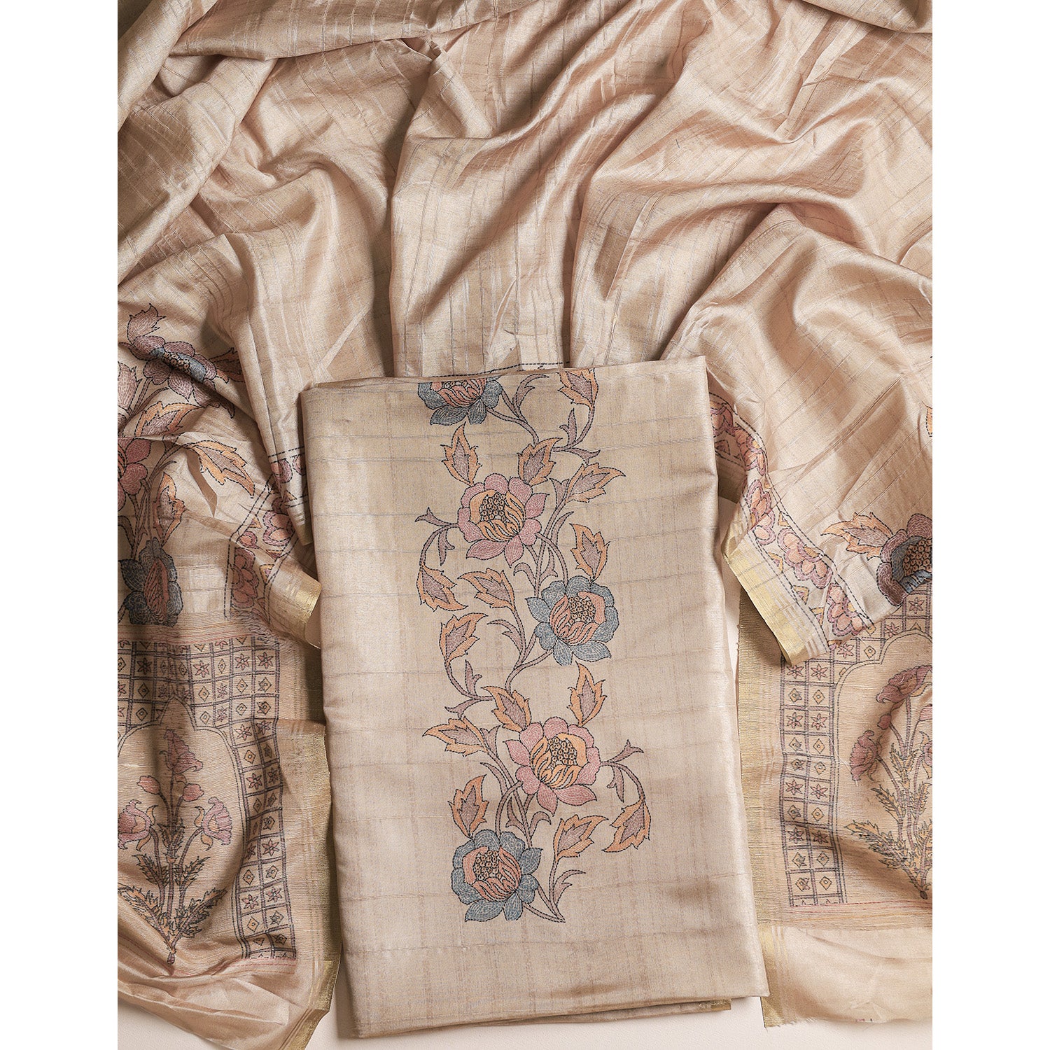 SEMI TUSSAR 2 PIECE SUIT SET