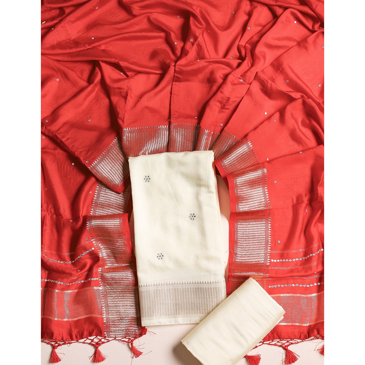 CHANDERI BANARAS SUIT SET