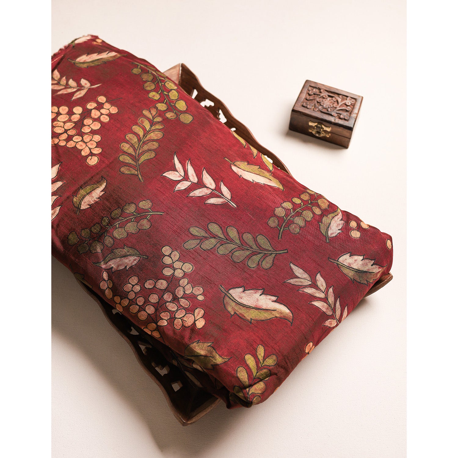 RAGAVI DOLA SILK KALAMKARI FABRIC