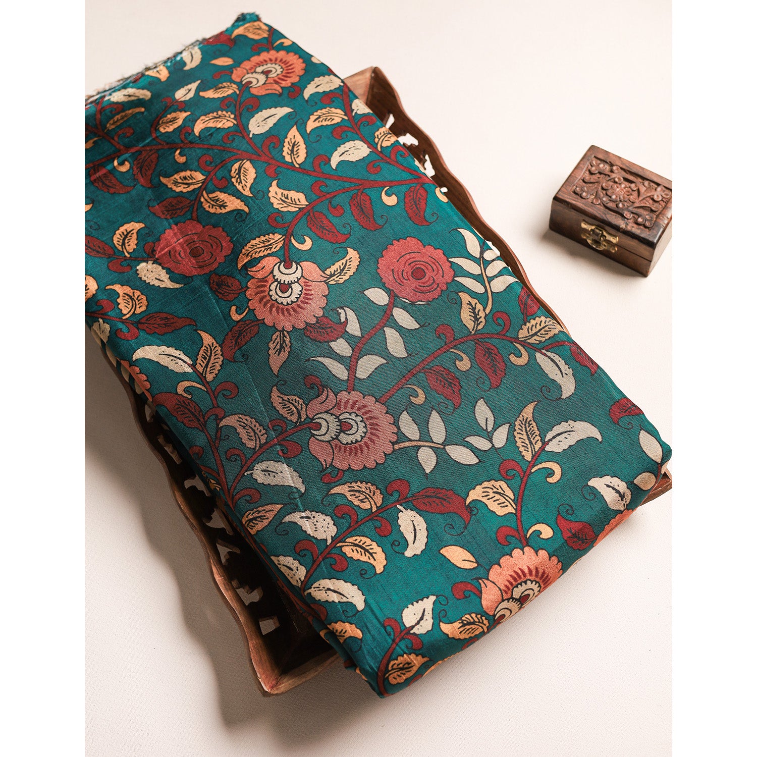 RAGAVI DOLA SILK KALAMKARI FABRIC