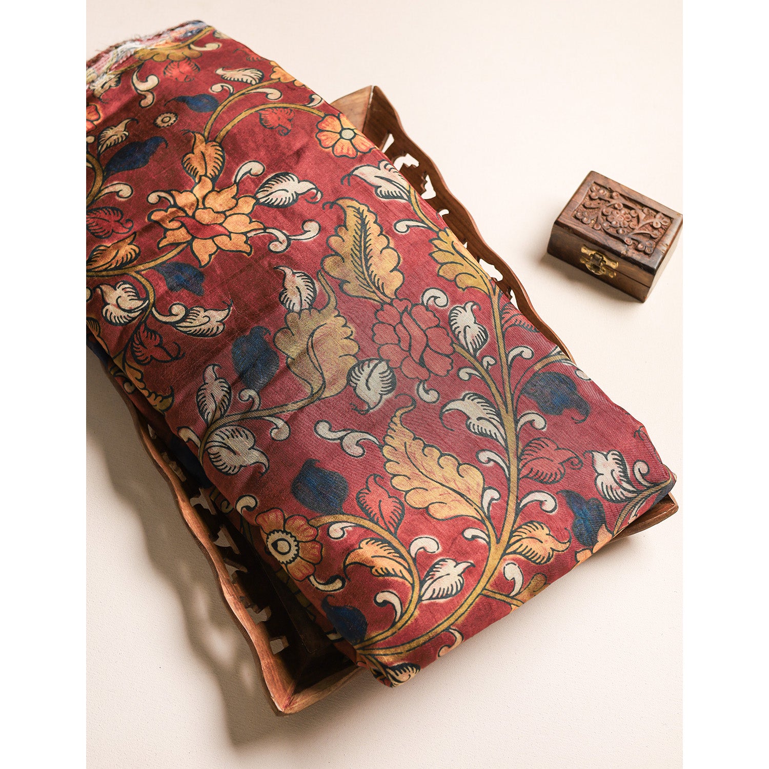 RAGAVI DOLA SILK KALAMKARI FABRIC