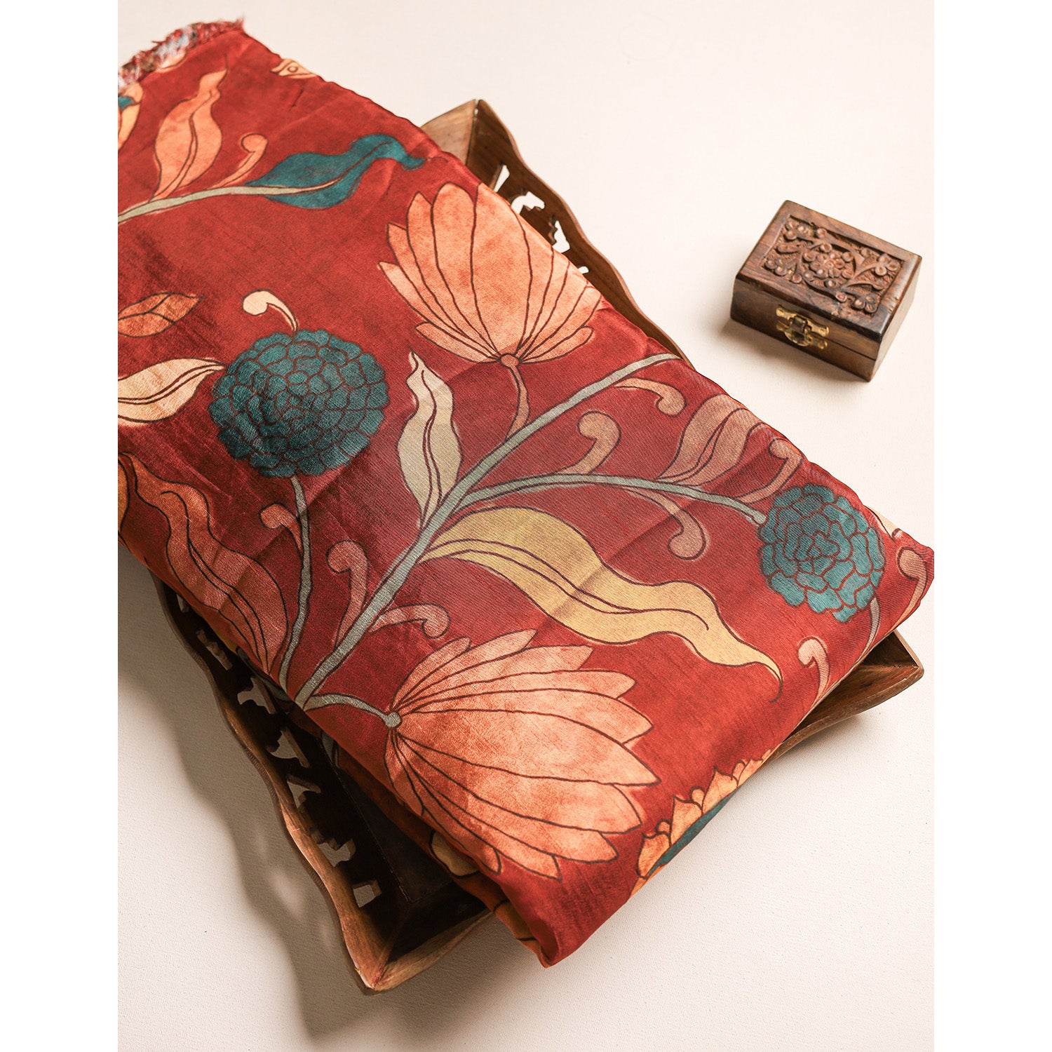 RAGAVI DOLA SILK KALAMKARI FABRIC