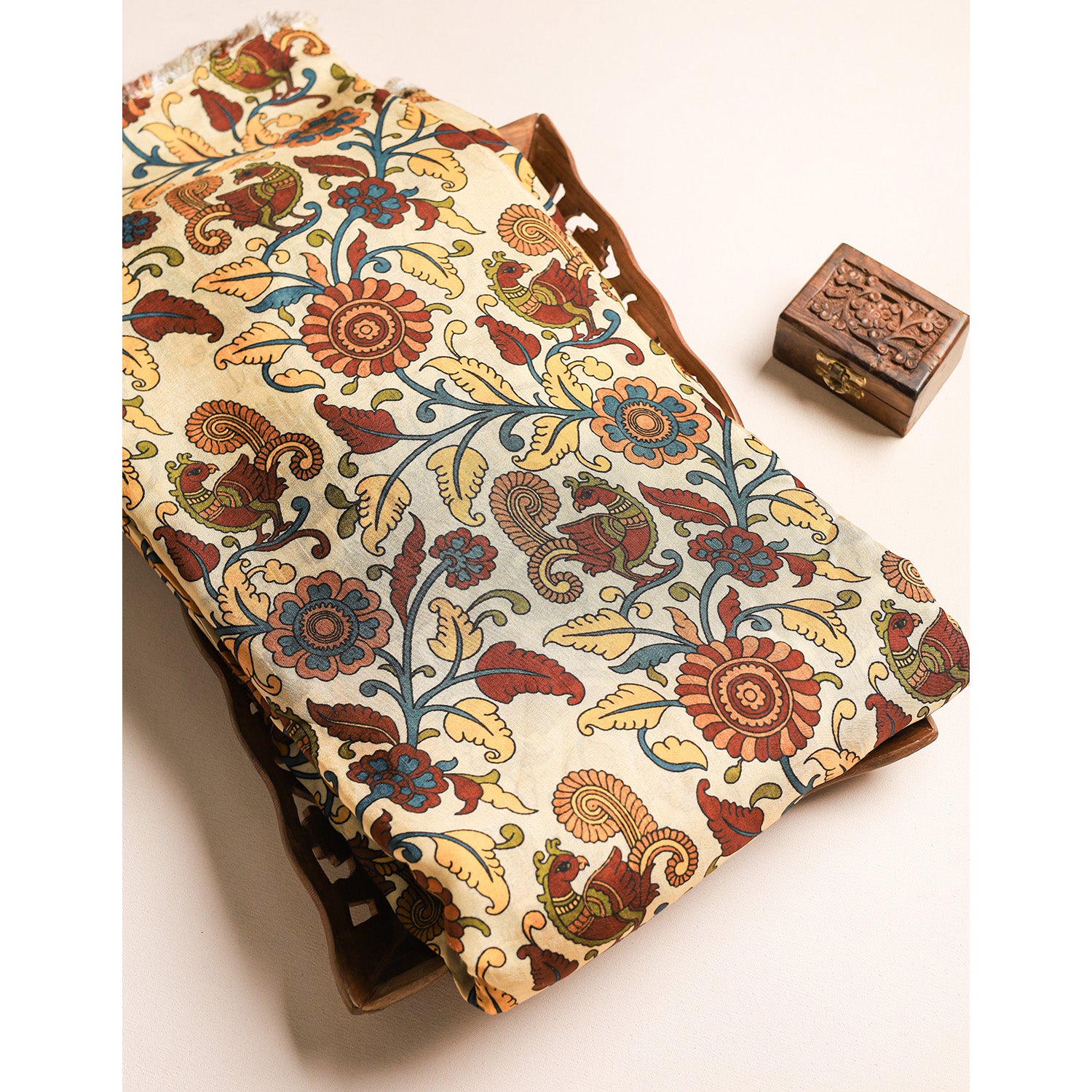 RAGAVI DOLA SILK KALAMKARI FABRIC