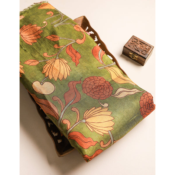 RAGAVI DOLA SILK KALAMKARI FABRIC