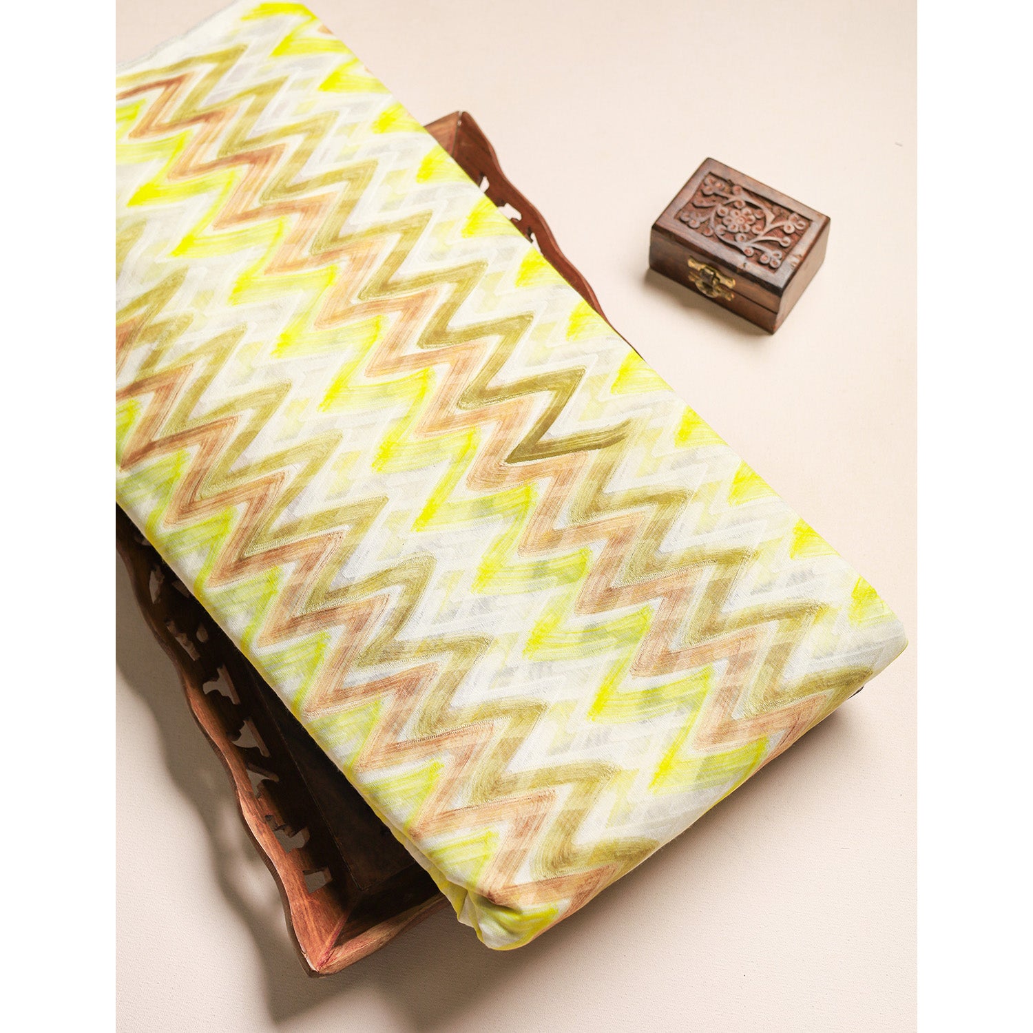 COTTON BRUSH PAINTED IKAT FABRIC