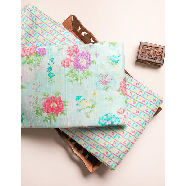 PURE MALAI CHANDERI PRINTED FABRIC