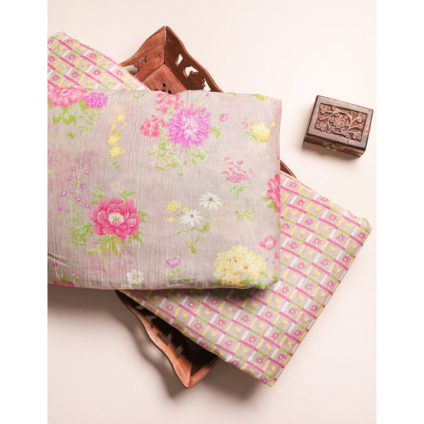 PURE MALAI CHANDERI PRINTED FABRIC