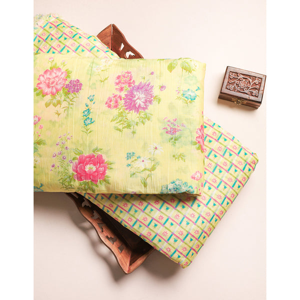 PURE MALAI CHANDERI PRINTED FABRIC