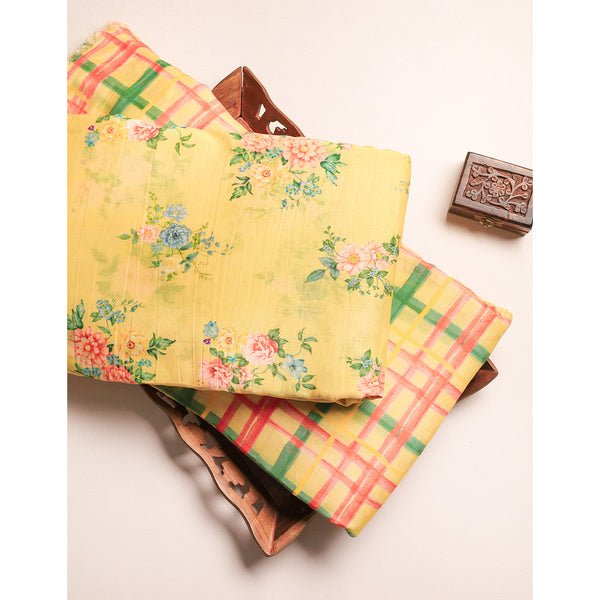 PURE MALAI CHANDERI PRINTED FABRIC