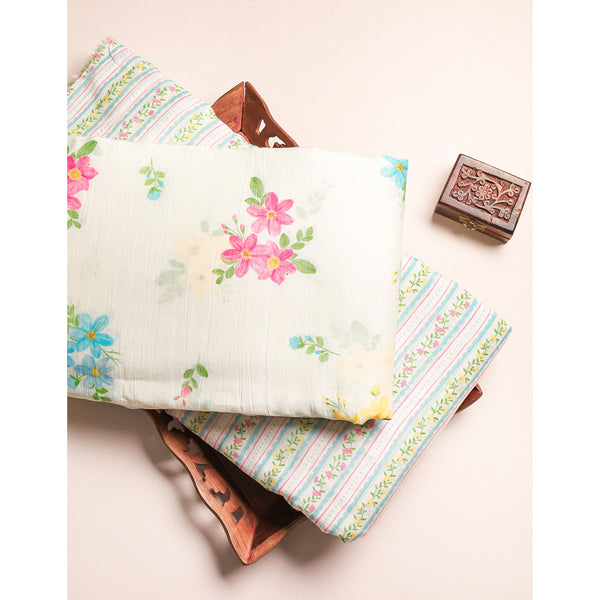 PURE MALAI CHANDERI PRINTED FABRIC