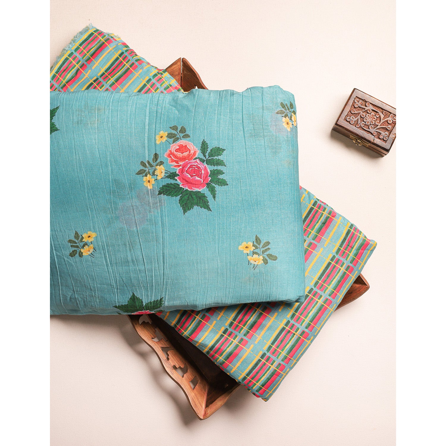 PURE MALAI CHANDERI PRINTED FABRIC