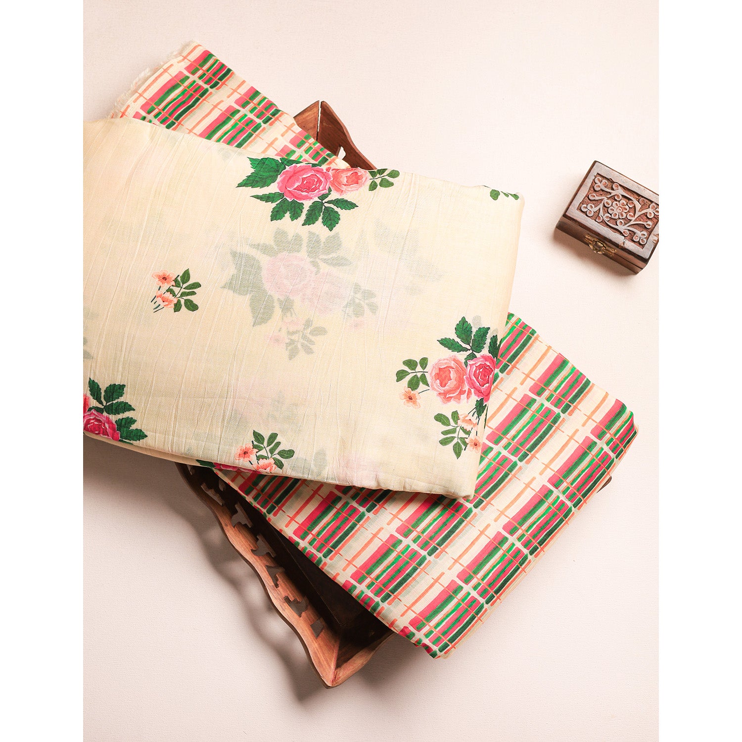 PURE MALAI CHANDERI PRINTED FABRIC