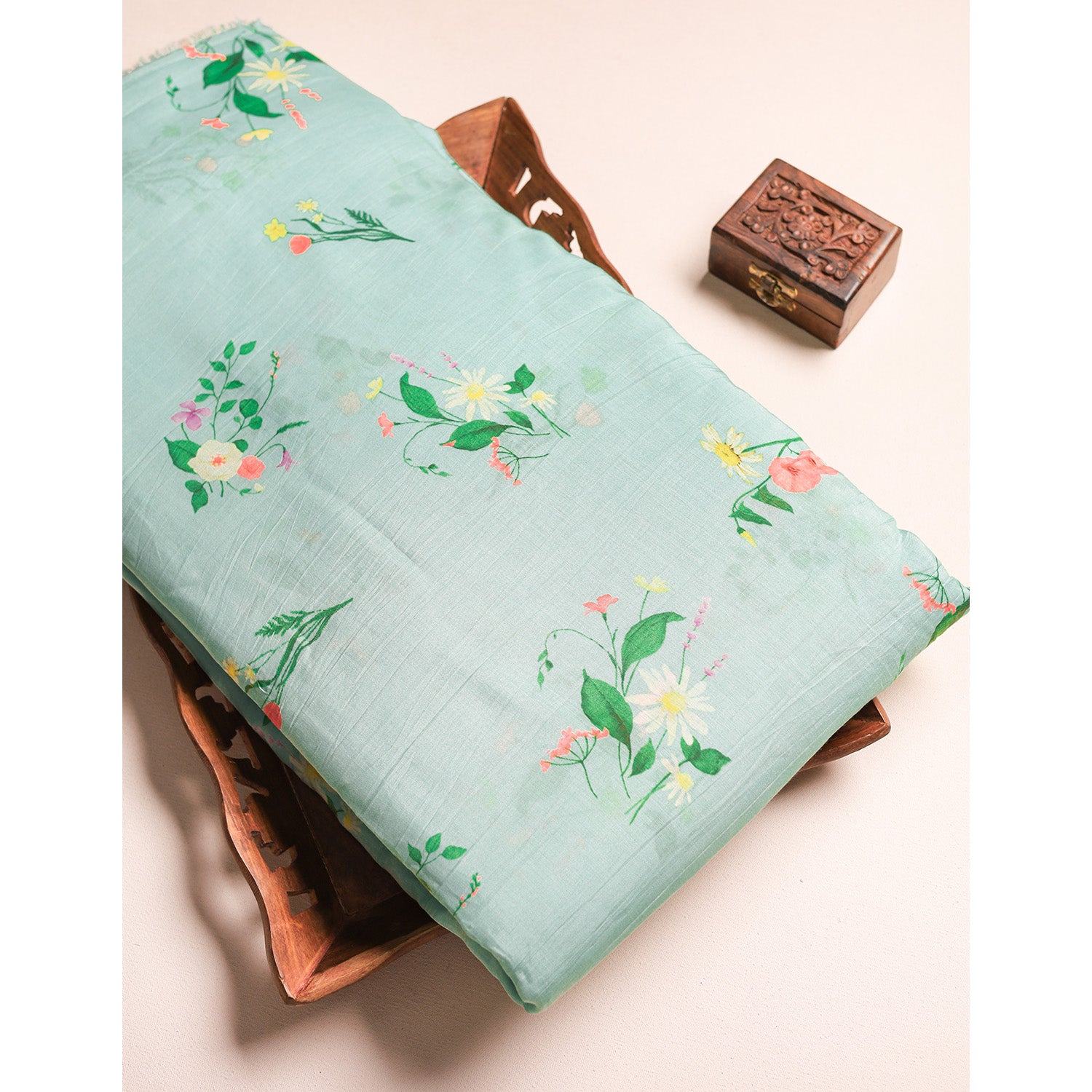 PURE MALAI CHANDERI PRINTED FABRIC